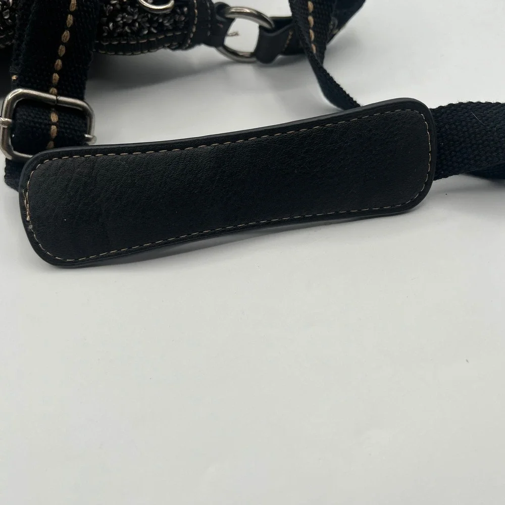 The Sak Crochet Crossbody Bag Black Grey White Knit Adjustable Strap Small